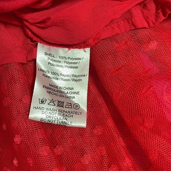 SAU LEE Selena Swiss Dot Tulle Red Bustier Maxi Dress Size 4 - Picture 11 of 11